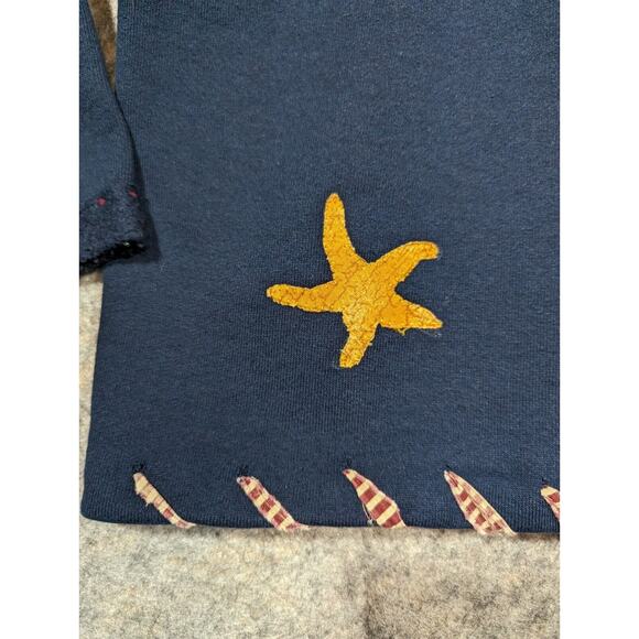 Vintage Crewneck Navy Large Sweatshirt Patchwork Lighthouse Coastal Grandma - Picture 6 of 8